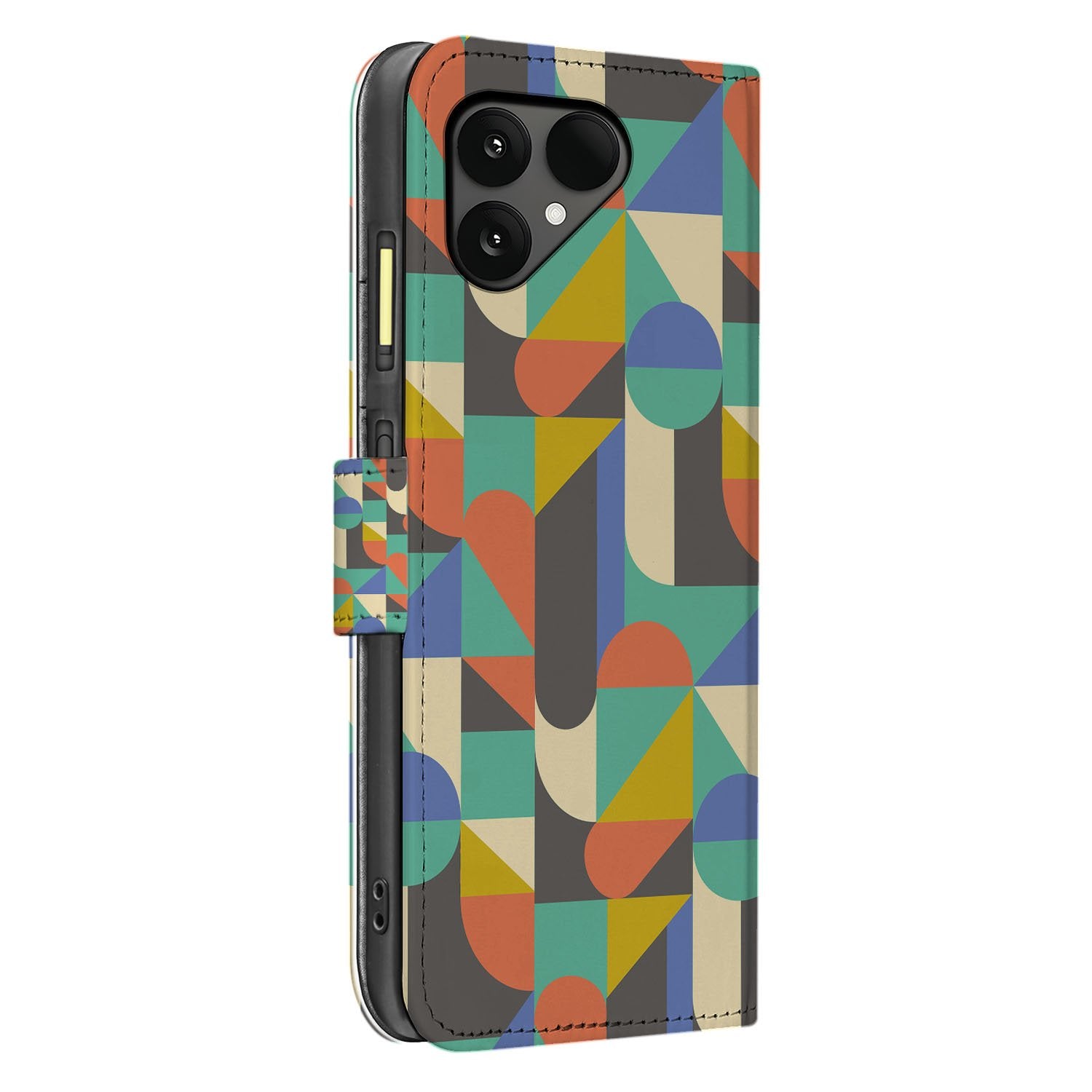 Fairphone 6 Funky Retro Design Book Case met Pasjeshouder aanzicht