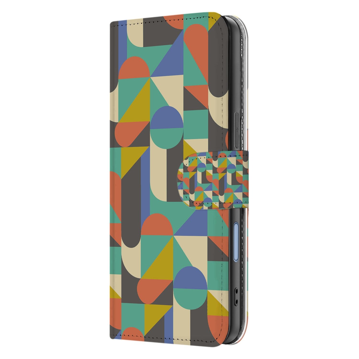 Funky Retro Hoesje Voor iPhone 17 Portemonnee Hoesje geometrisch design zijaanzicht
