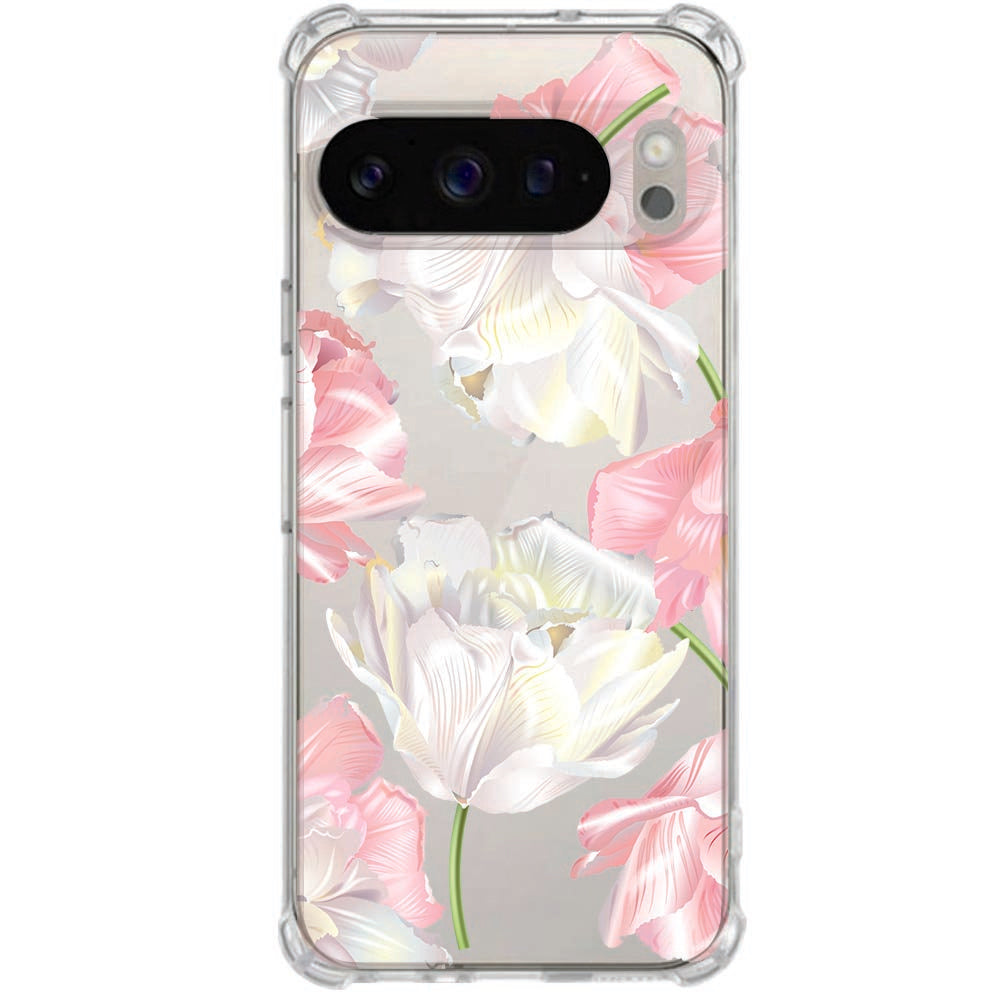 Google Pixel 10 Pro XL TPU Siliconen Hoesje Lovely Flowers Schokbestendig