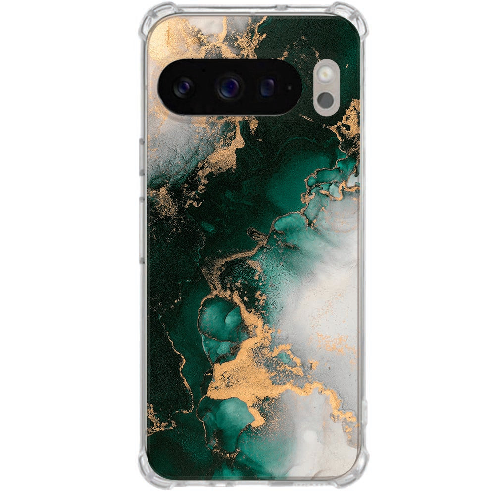 TPU Back Cover Google Pixel 10 Pro XL Marmer Groen Antishock