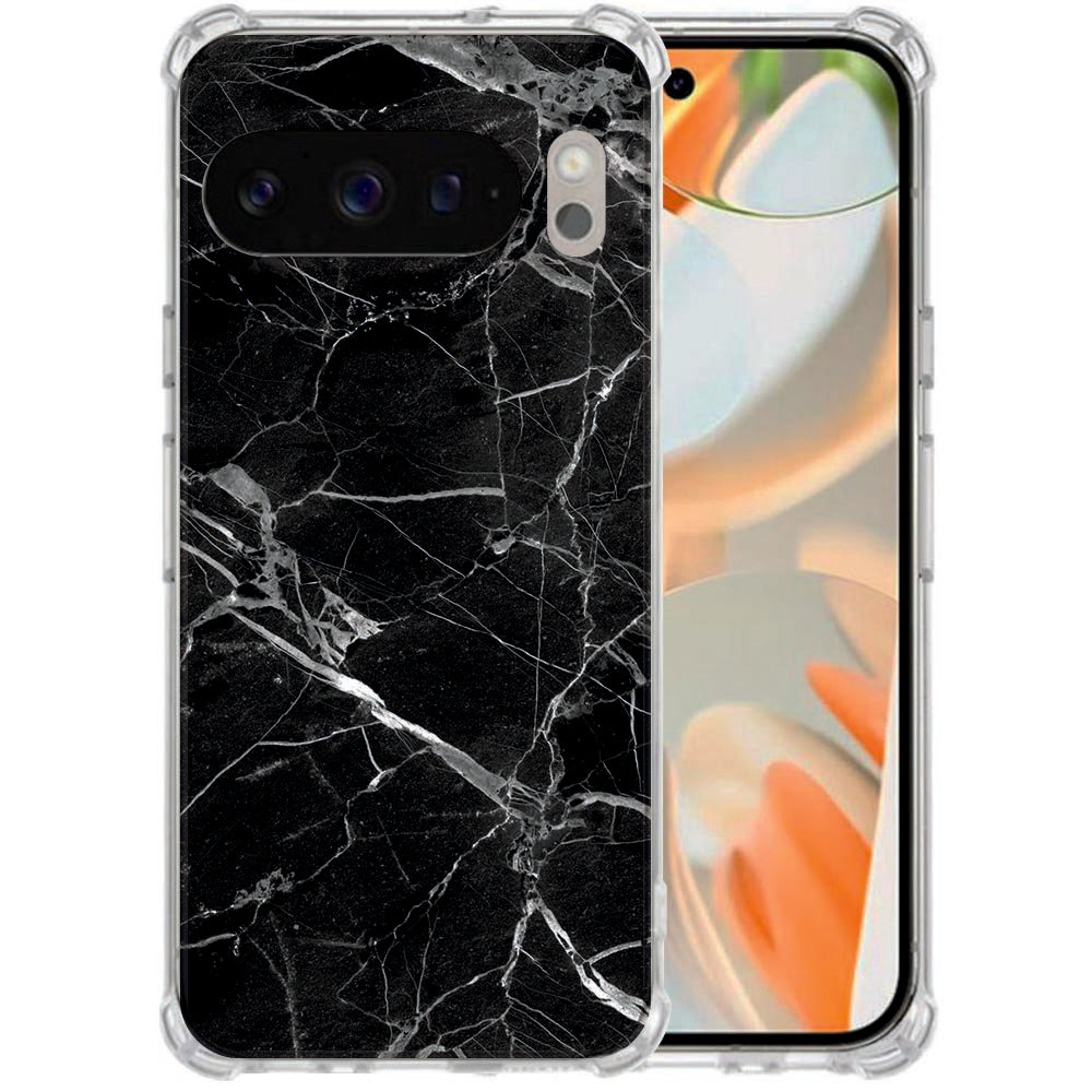 TPU Back Cover Google Pixel 10 Pro XL Marmer Zwart Shockproof