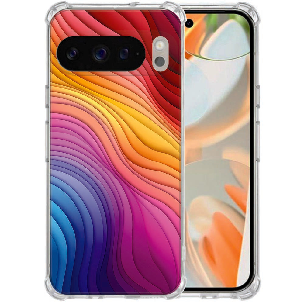 TPU Siliconen Hoesje Google Pixel 10 Pro XL Regenboog Valbestendig