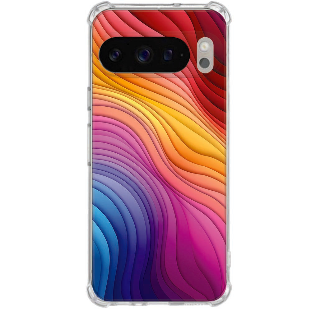 TPU Siliconen Hoesje Google Pixel 10 Pro XL Regenboog Valbestendig