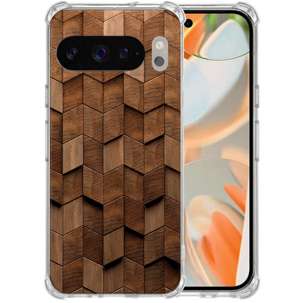 Backcover Hoesje Google Pixel 10 Pro XL Wooden Cubes Antishock