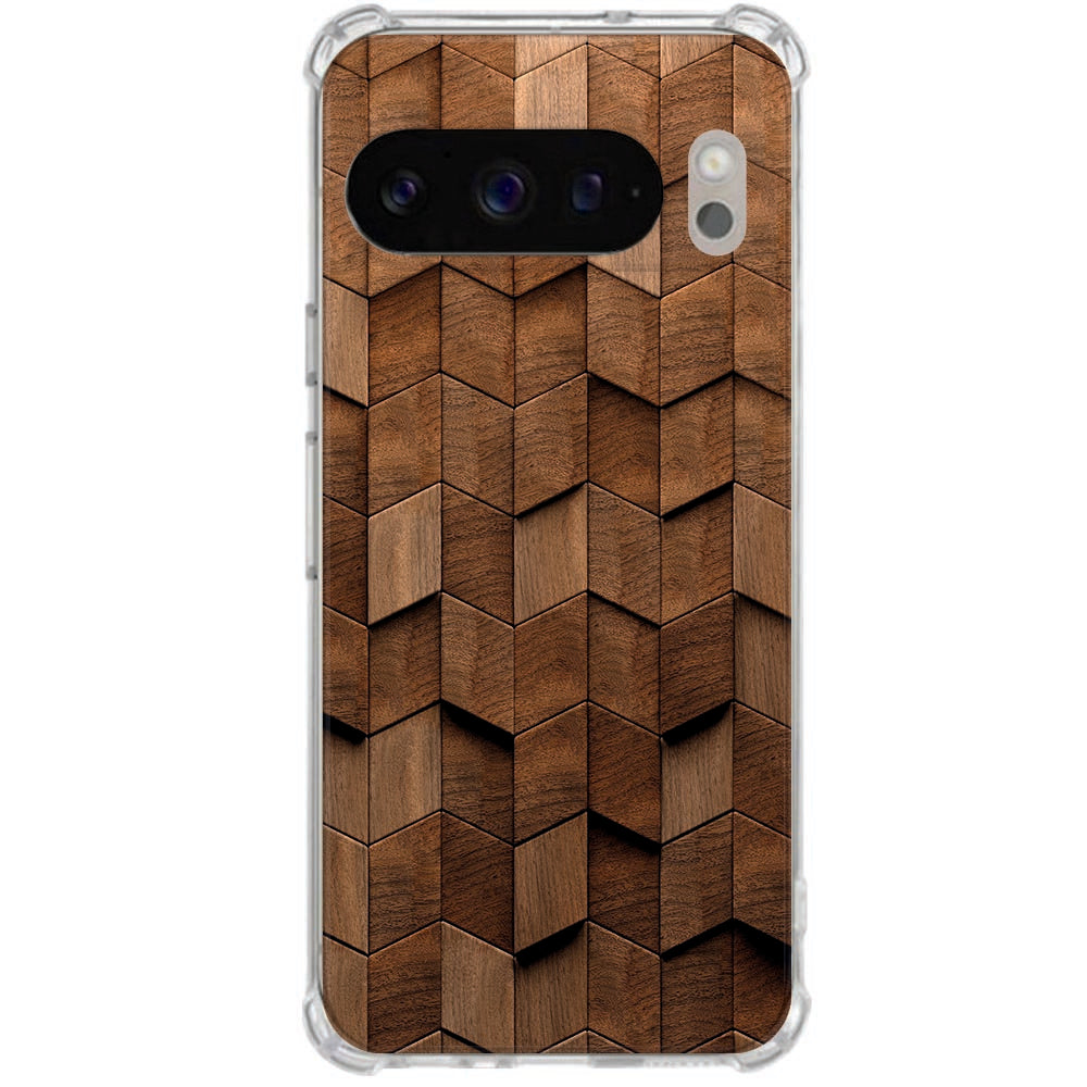 Backcover Hoesje Google Pixel 10 Pro XL Wooden Cubes Antishock