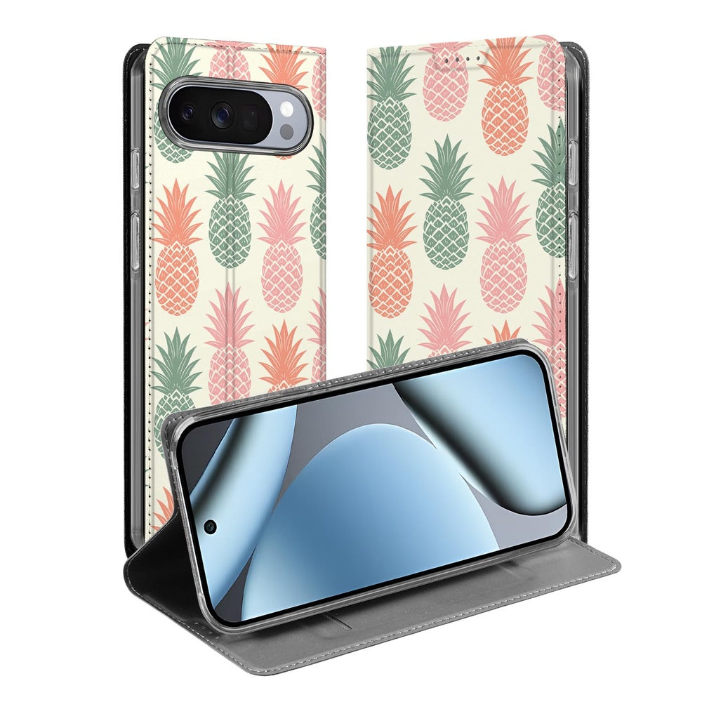 Google Pixel 10 | Pixel 10 Pro Book Cover Ananas flip cover ananas design voorzijde