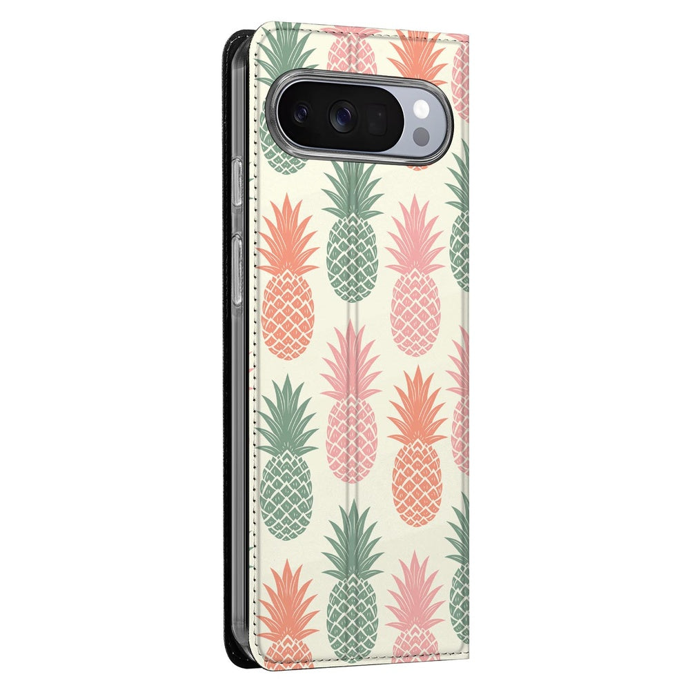 Google Pixel 10 | Pixel 10 Pro Book Cover Ananas flip style ananas design aanzicht