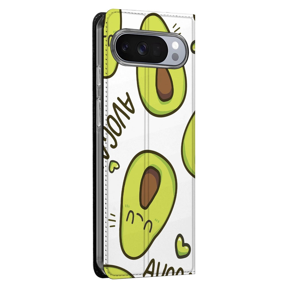 Google Pixel 10 | Pixel 10 Pro Book Wallet Case Avocado Singing design avocado aanzicht