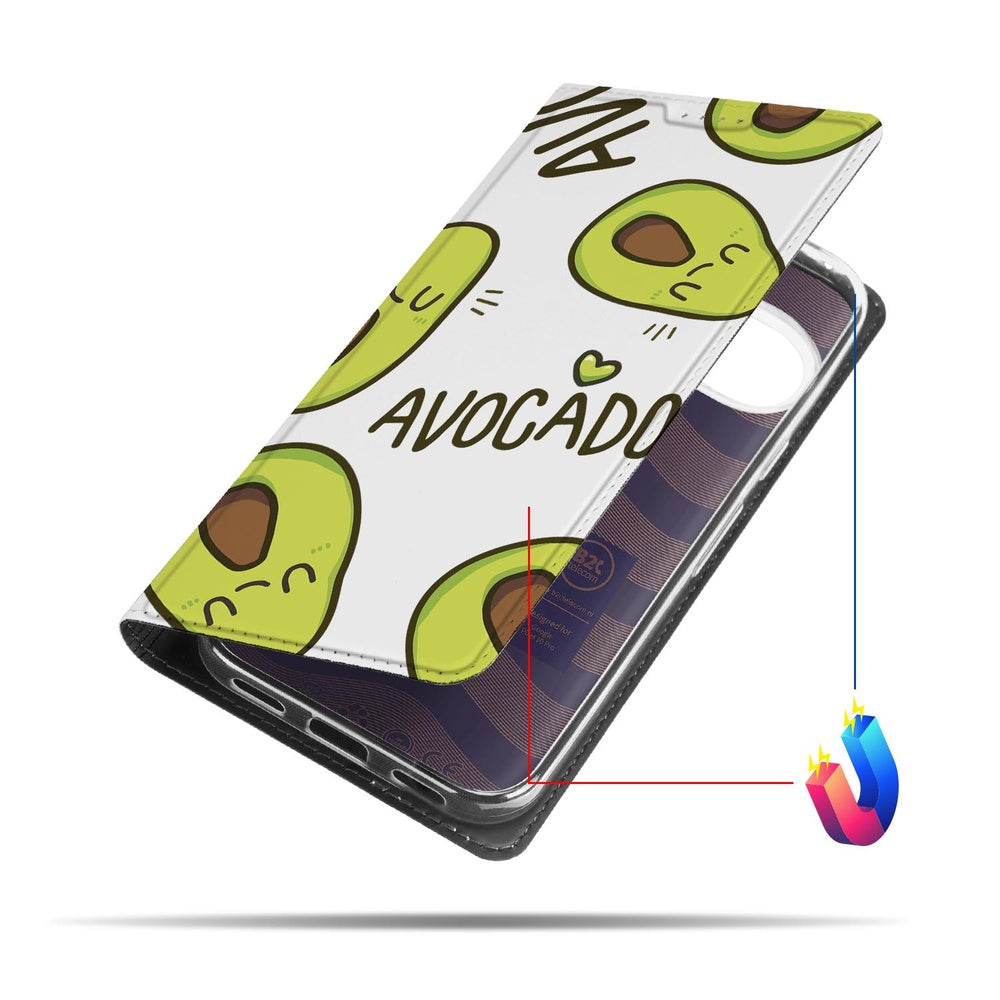 Google Pixel 10 | Pixel 10 Pro Book Wallet Case Avocado Singing ontwerp voorkant