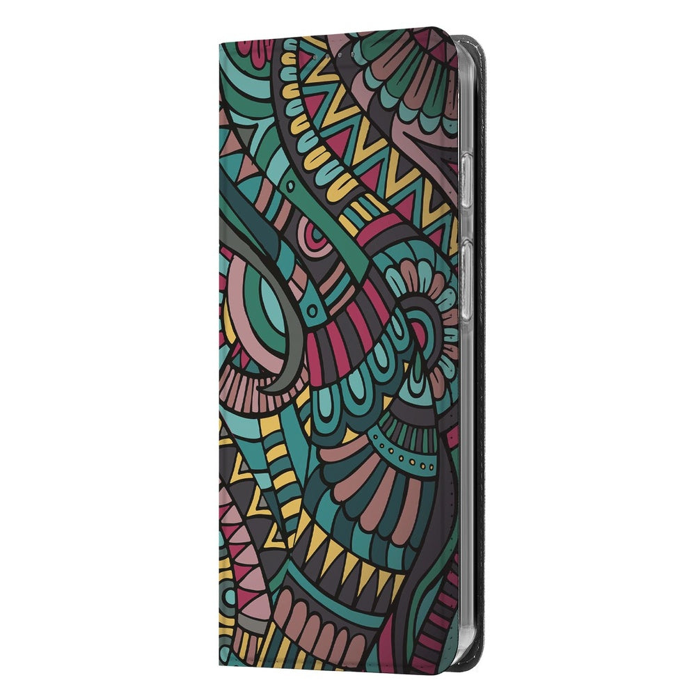 Google Pixel 10 | Pixel 10 Pro Flip Style Cover Aztec design Aztec-print aanzicht