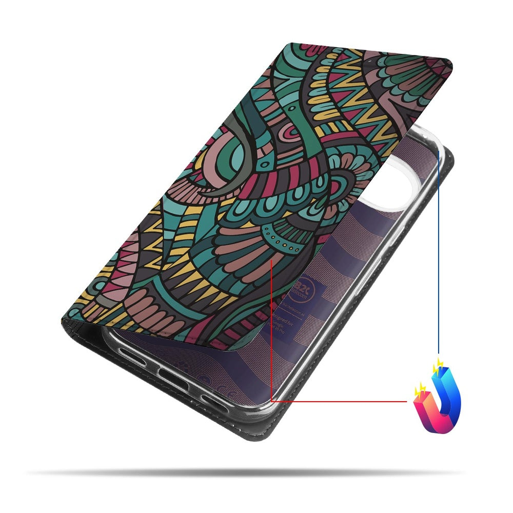 Google Pixel 10 | Pixel 10 Pro Flip Style Cover Aztec hoesje aztec-print aanzicht