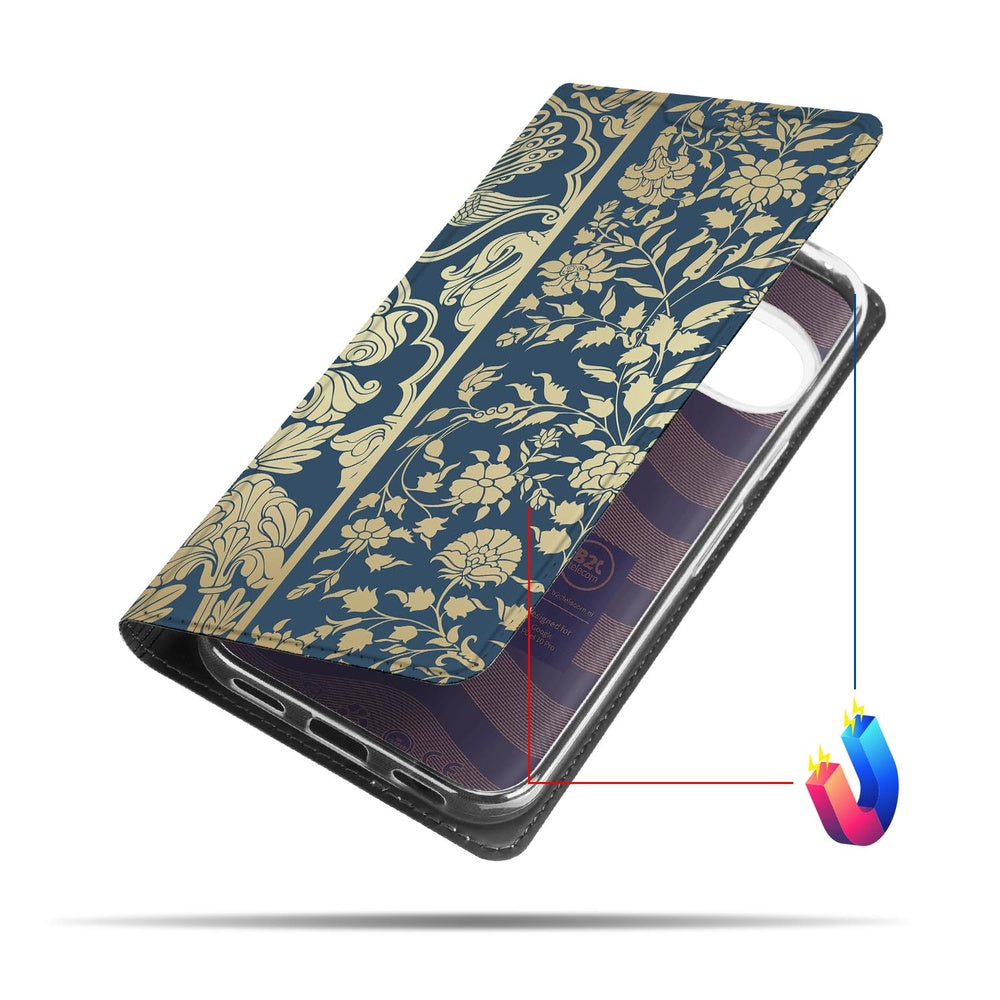 Google Pixel 10 Pro Smart Cover Hoesje Beige Flowers bloemen ontwerp aanzicht
