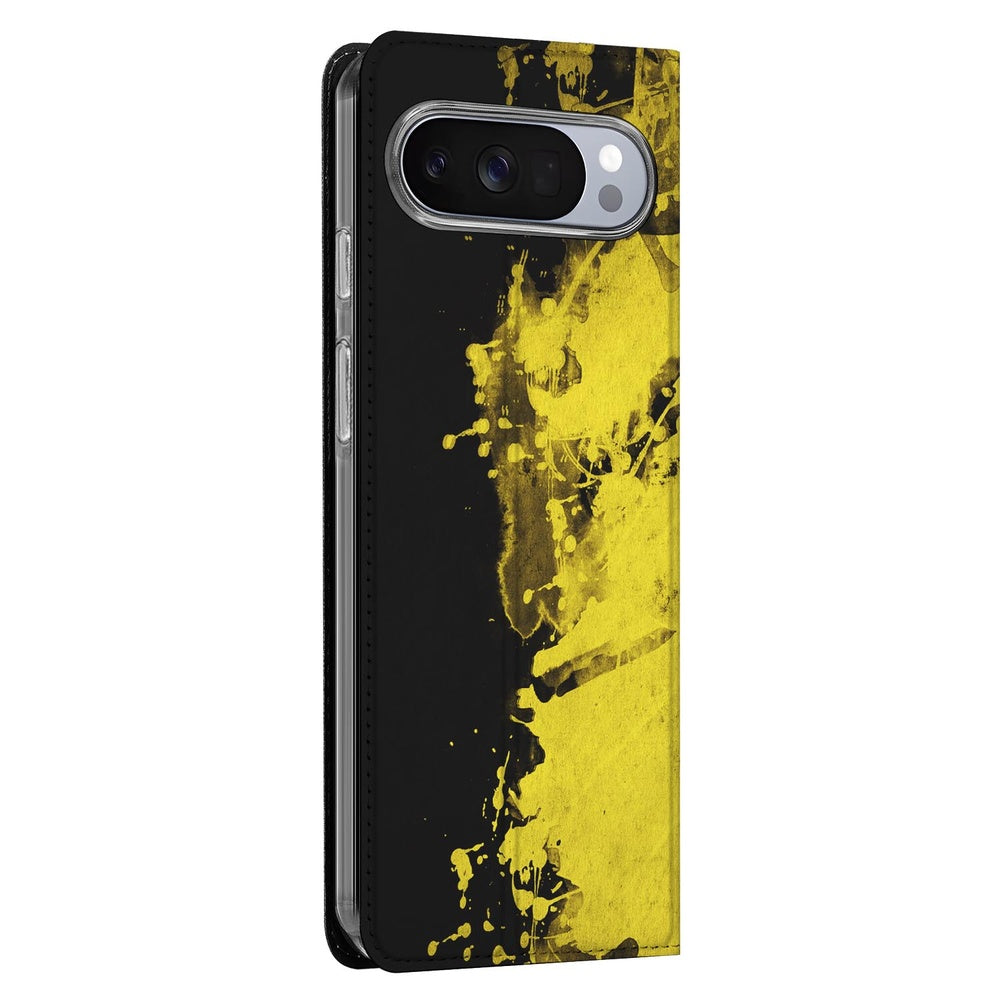 Google Pixel 10 | Pixel 10 Pro Book Case Belgie design geel zwart aanzicht