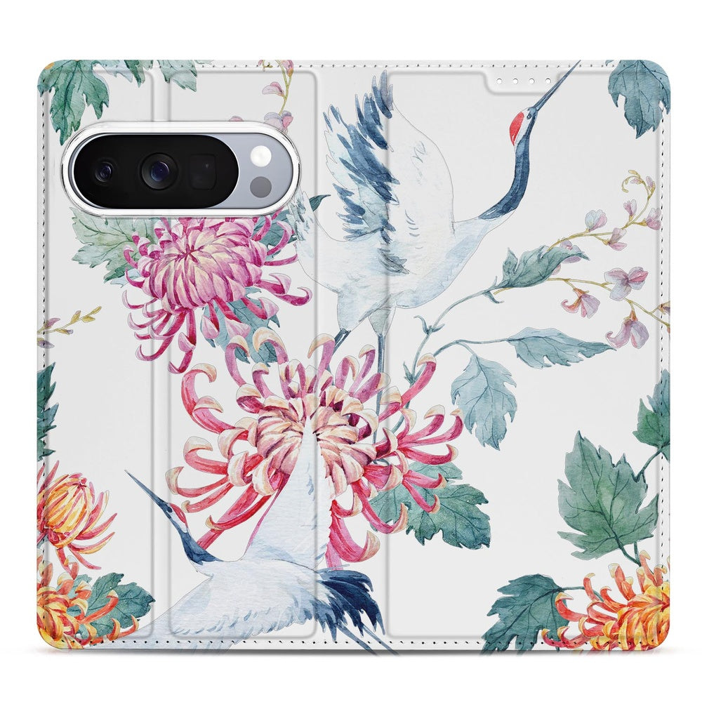 Google Pixel 10 Pixel 10 Pro Bookcase Bird Flowers design achterkant