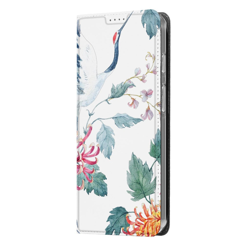 Google Pixel 10 Pixel 10 Pro Bookcase voor Google Pixel 10 Pixel 10 Pro Bird Flowers zijkant