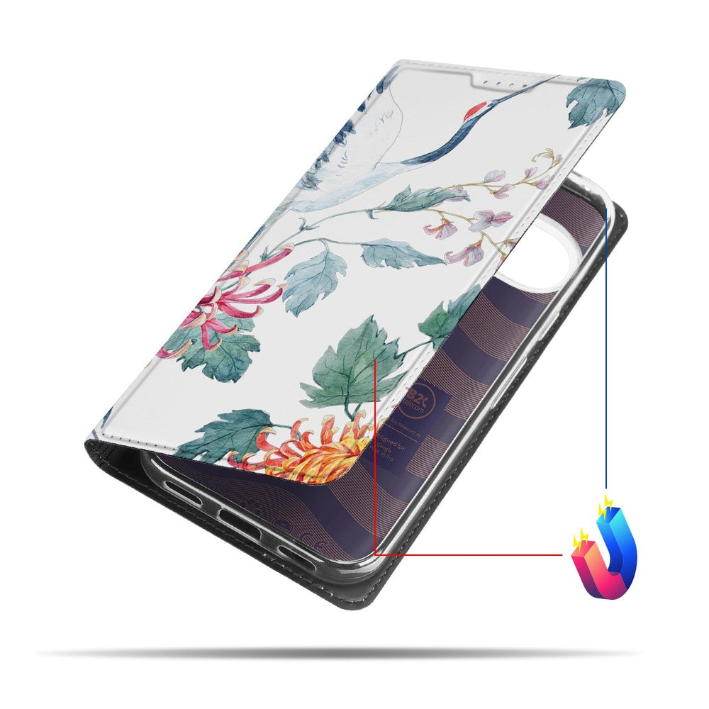 Google Pixel 10 Pixel 10 Pro Bookcase voor Google Pixel 10 | Pixel 10 Pro Bird Flowers aanzicht