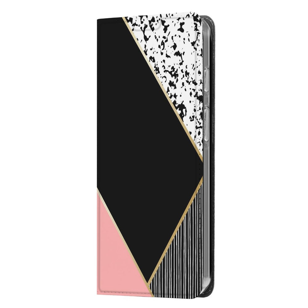 Google Pixel 10 | Pixel 10 Pro Telefoonhoesje Black Pink Shapes design geometrisch zwart roze