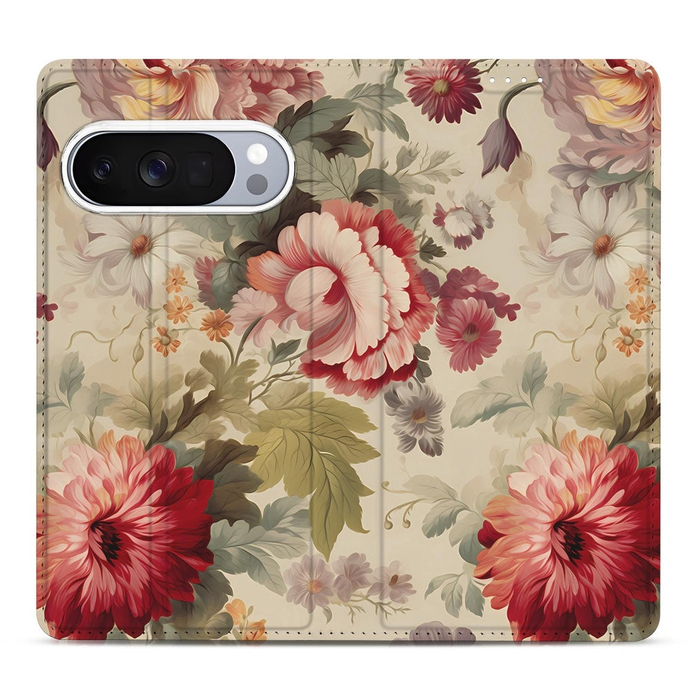 Google Pixel 10 Pro Book Wallet Case Bloemen bloemen design voorkant