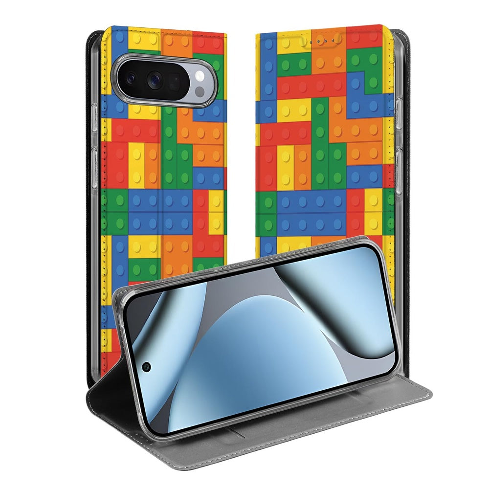 Google Pixel 10 | Pixel 10 Pro Flip Style Cover Blokken hoesje blokken design vooraanzicht
