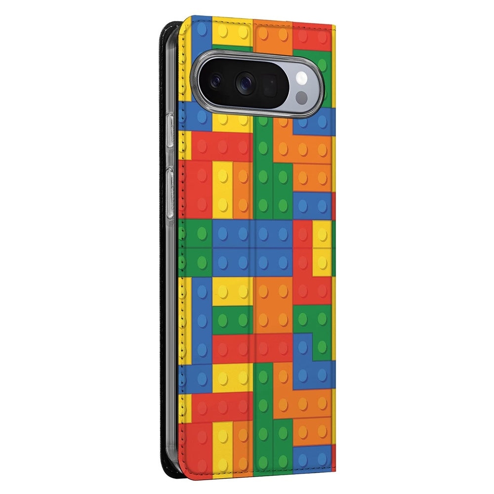 Google Pixel 10 | Pixel 10 Pro Flip Style Cover Blokken design blokjesprint aanzicht