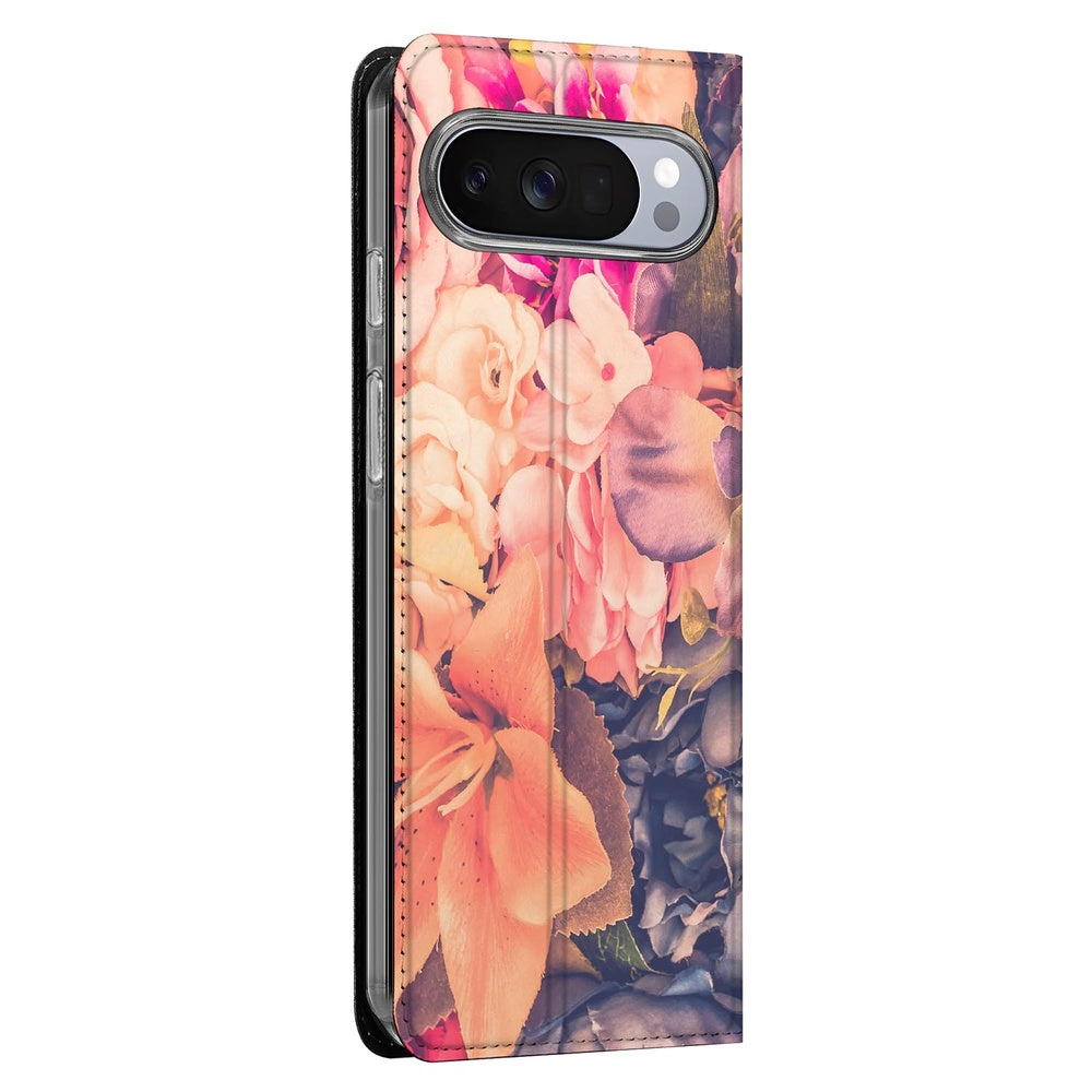 Google Pixel 10 Pro Book Cover Bosje Bloemen met kleurrijke bloemenprint en praktische bescherming.