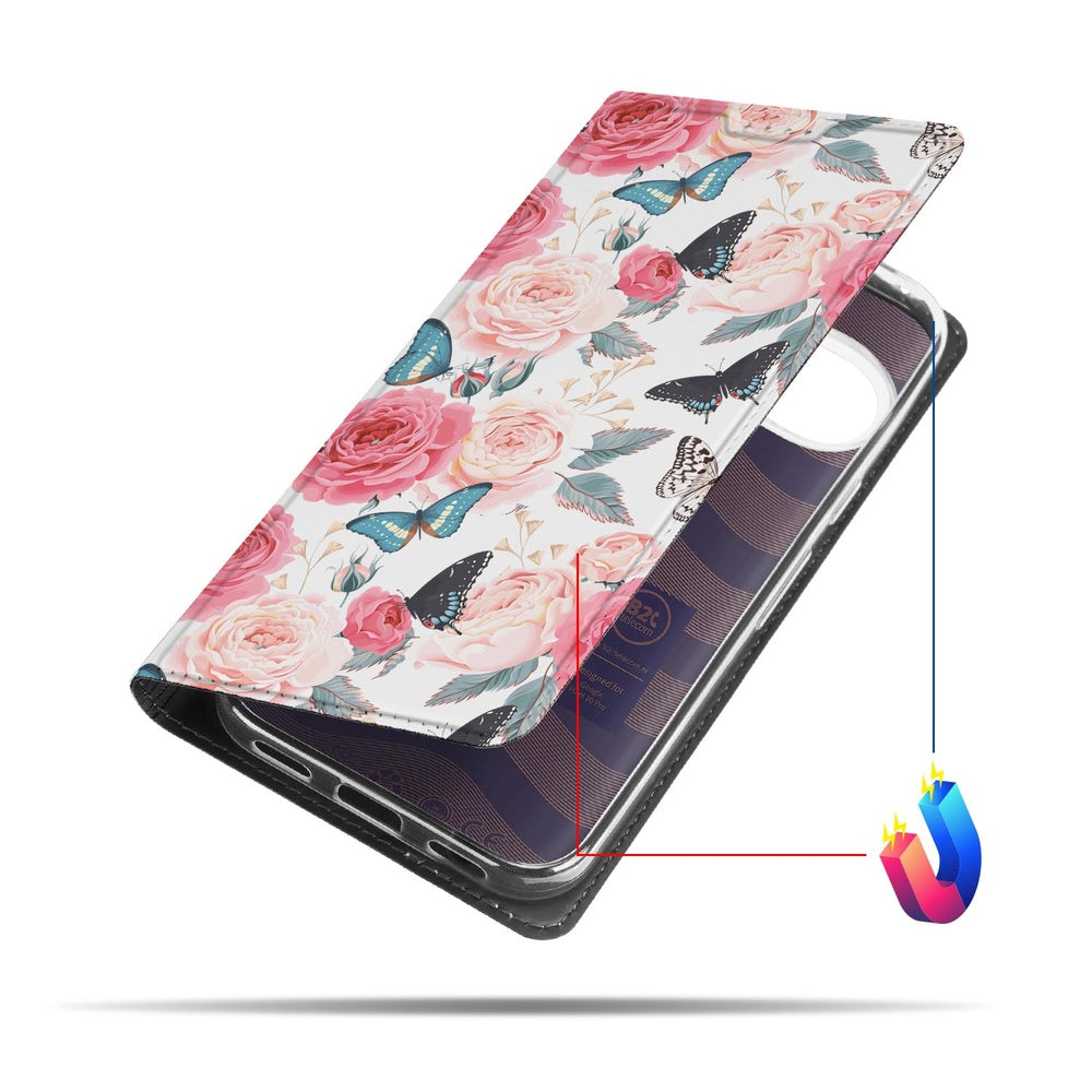 Google Pixel 10 | Pixel 10 Pro Telefoonhoesje Butterfly Roses met een elegant design van rozen en vlinders.