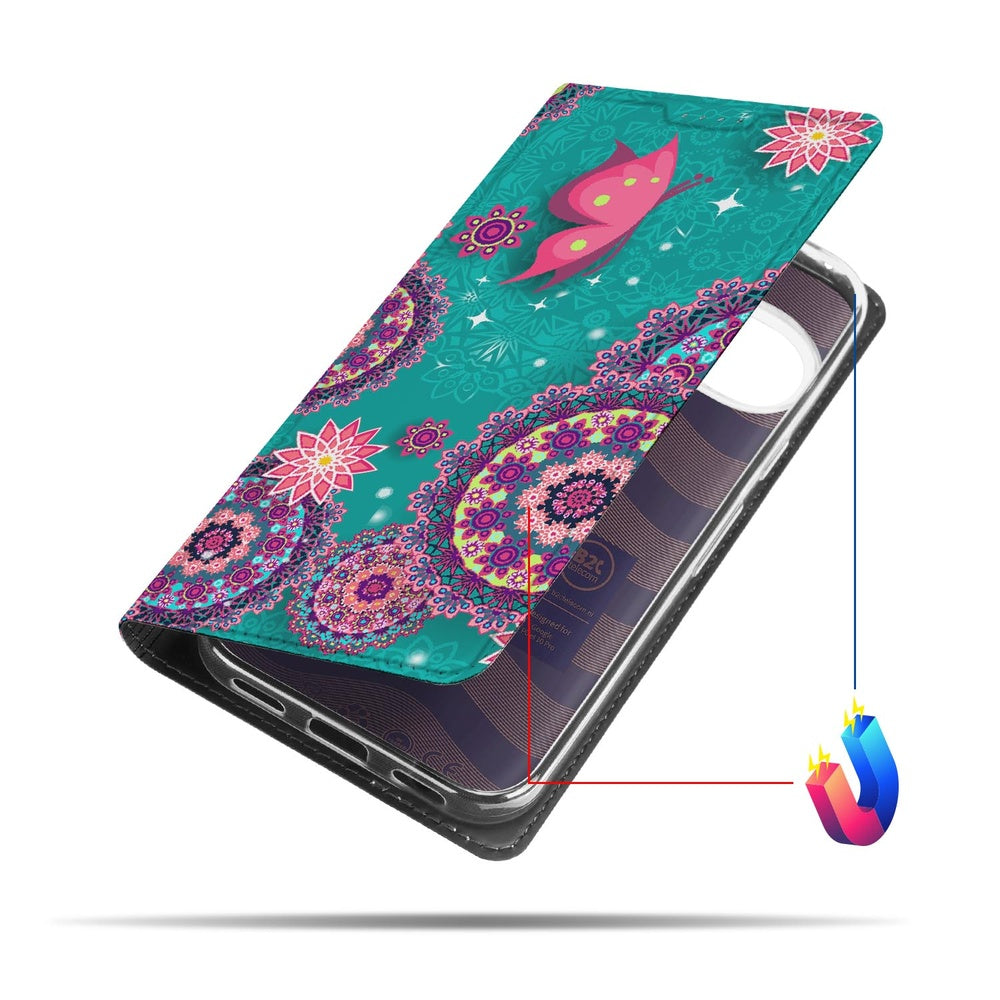 Google Pixel 10 Pro Book Wallet Case Cirkels en Vlinders met kleurrijk ontwerp en vrolijke vlinders.