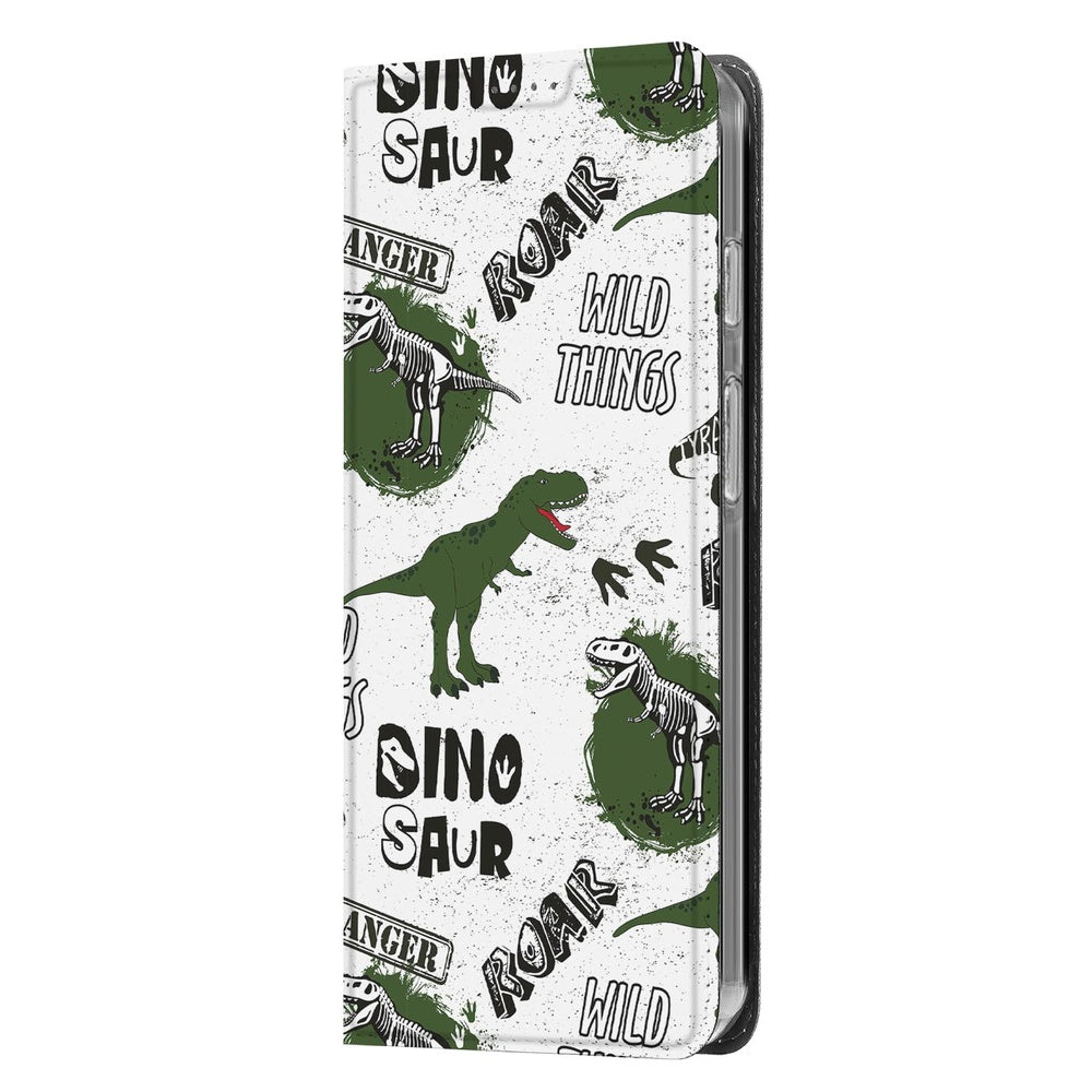 Google Pixel 10 | Pixel 10 Pro Standcase Hoesje Dinosaurus met dino print en pootafdrukken