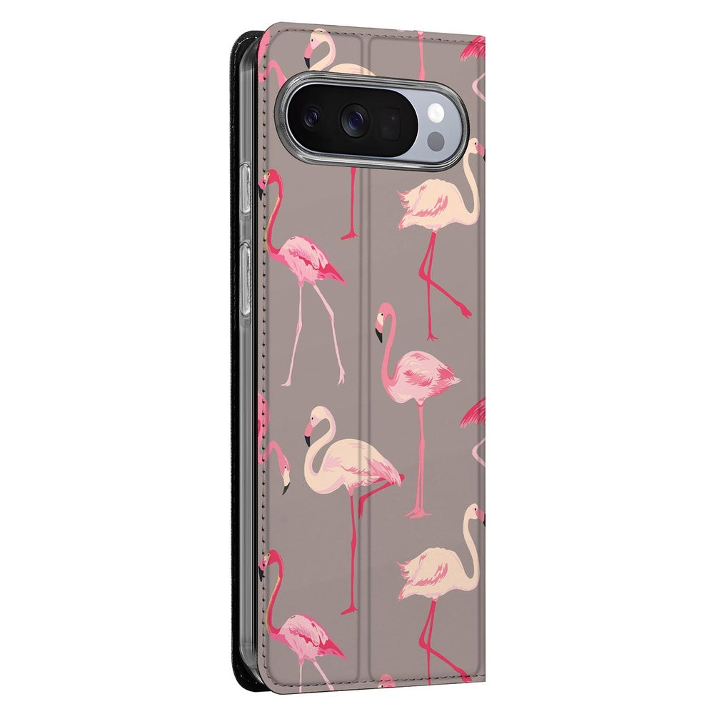 Google Pixel 10 | Pixel 10 Pro Flip Style Cover Flamingo with vibrant flamingo design