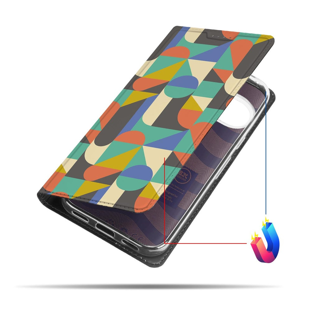 Google Pixel 10 | Pixel 10 Pro Book Case Funky Retro design kleurrijk aanzicht