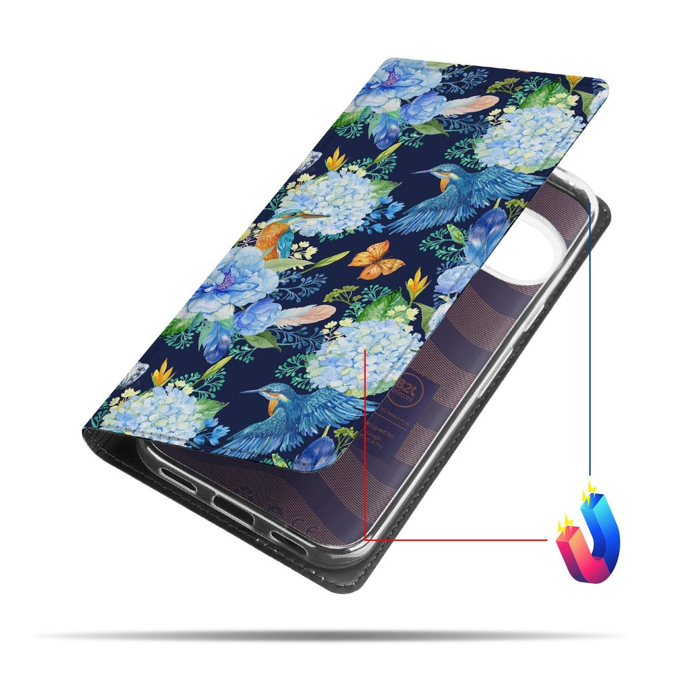 Telefoonhoesje Google Pixel 10 | Pixel 10 Pro IJsvogel designbloemig aanzicht