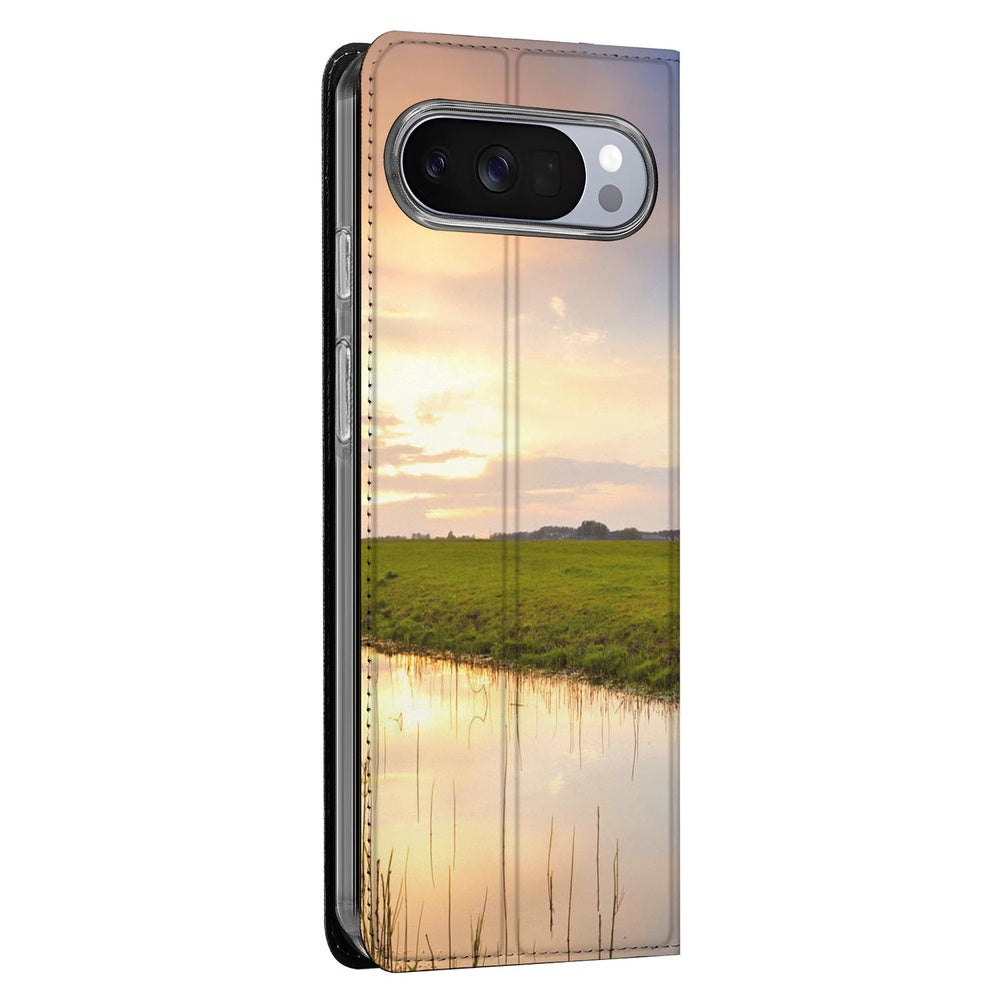 Google Pixel 10 Pixel 10 Pro Koe Book Case koeien zonsondergang aanzicht