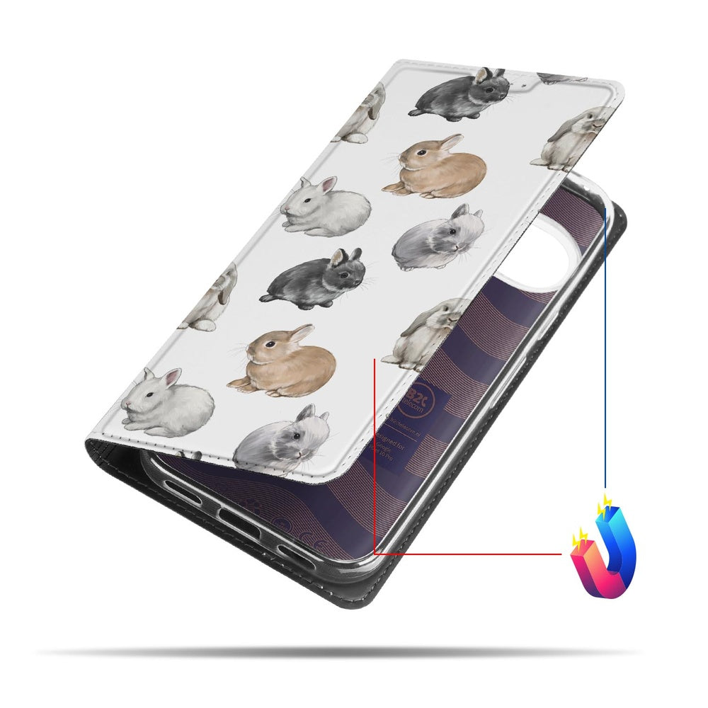 Google Pixel 10 Pixel 10 Pro Bookcase Konijntjes voorkant ontwerp