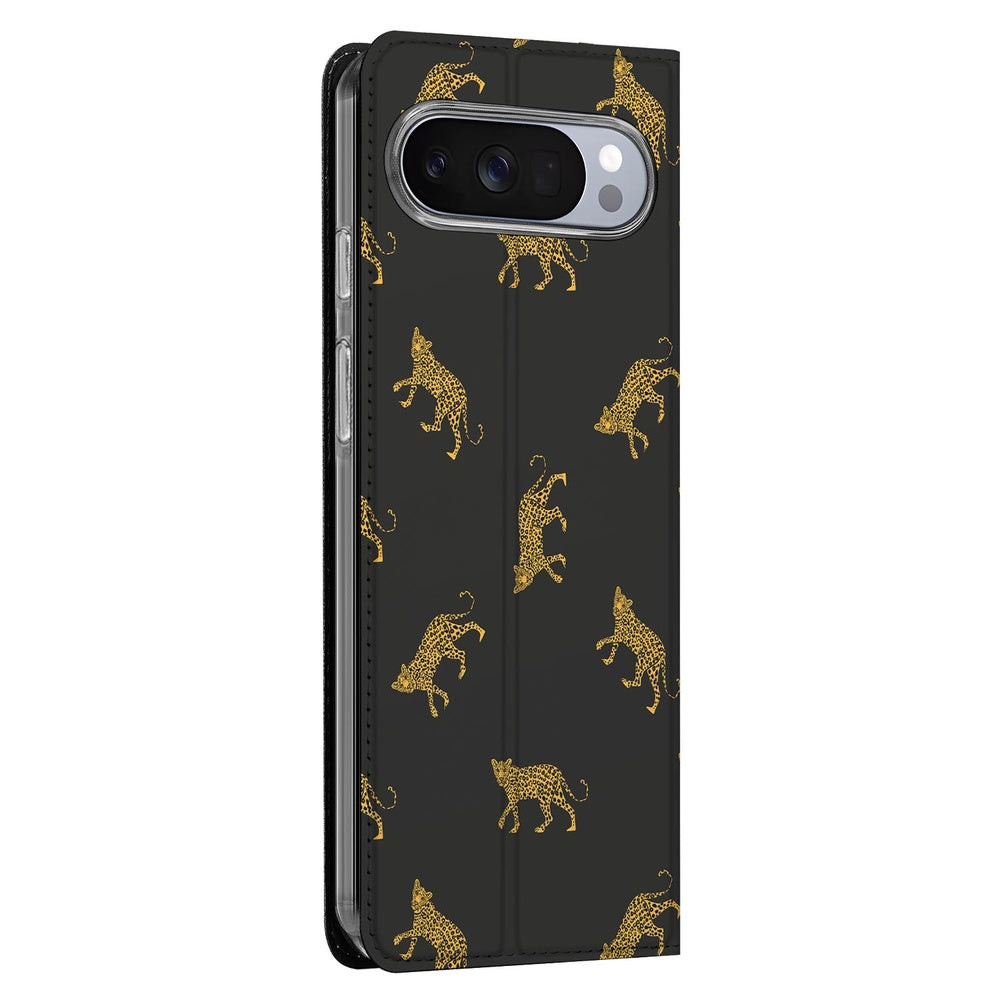 Book Wallet Case Google Pixel 10 | Pixel 10 Pro Leopards leopardenprint zwart zijde