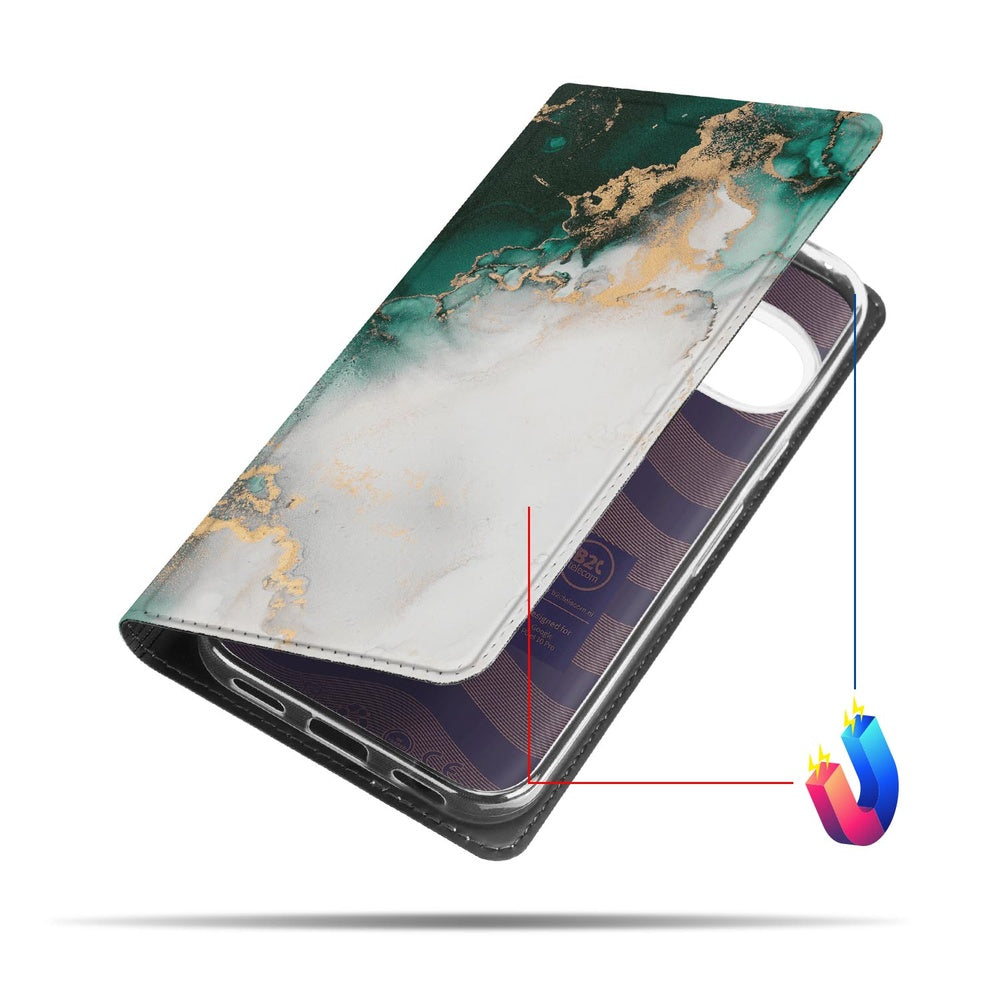 Google Pixel 10 | Pixel 10 Pro Book Cover Marmer Groen standcase voorkant