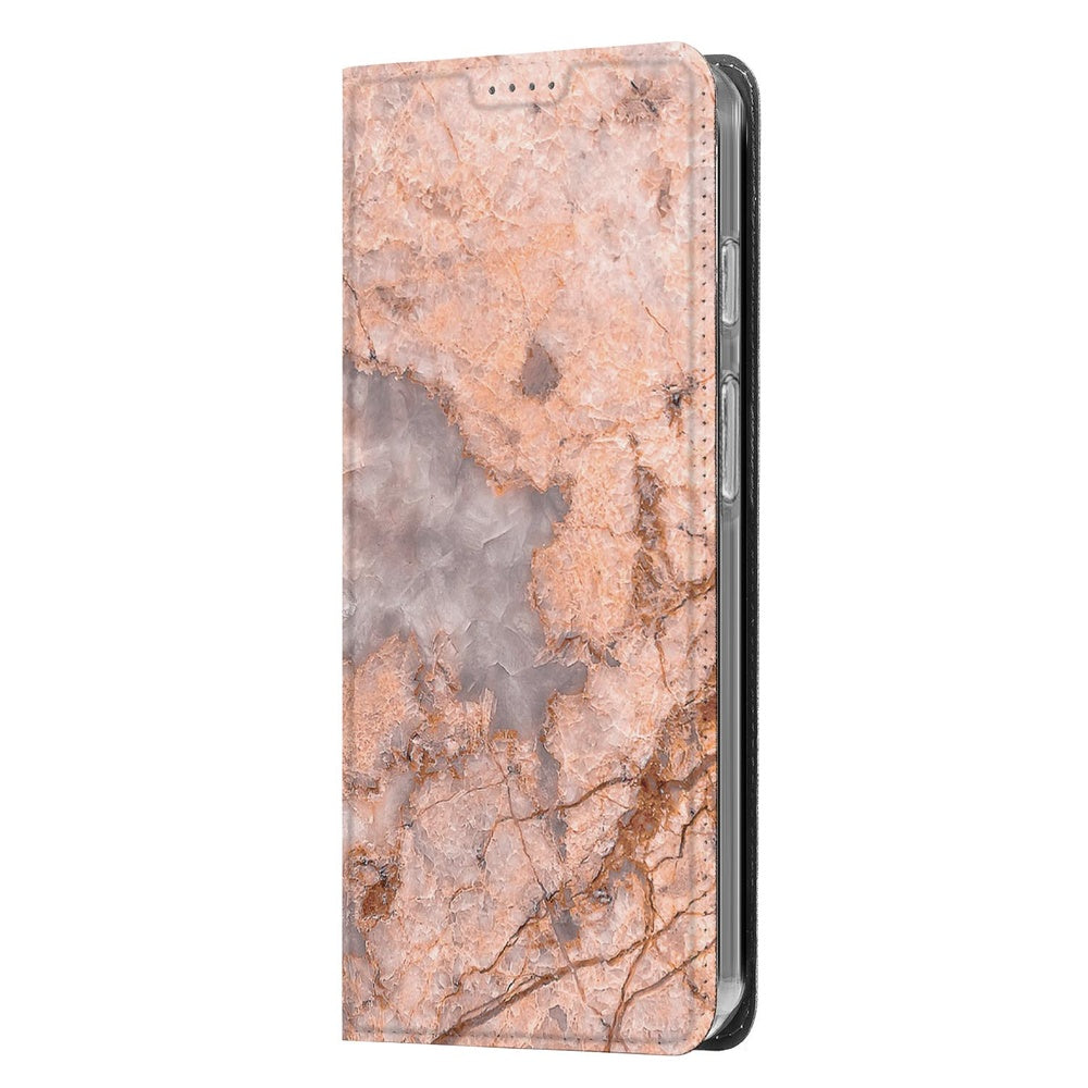 Google Pixel 10 | Pixel 10 Pro Book Cover Marmer Oranje aanzicht