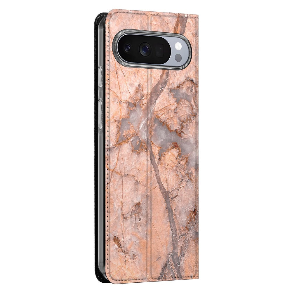 Google Pixel 10 Pixel 10 Pro Book Cover Marmer Oranje zijaanzicht