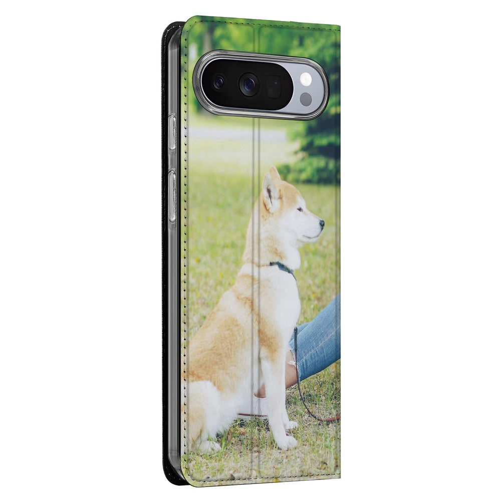 Google Pixel 10 / 10 Pro Slim Stand Case Hoesje Maken met Foto Compact Uniek honden afbeelding zijaanzicht