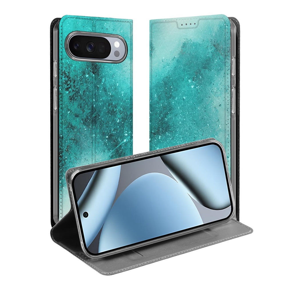Google Pixel 10 | Pixel 10 Pro Book Wallet Case Painting Blue voorkant achterkant