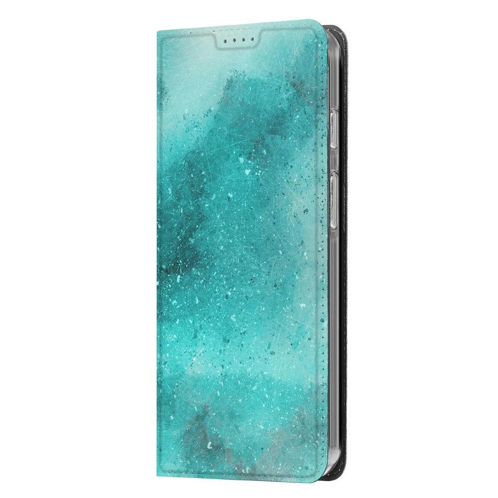 Google Pixel 10 Pixel 10 Pro Book Wallet Case Painting Blue zijaanzicht