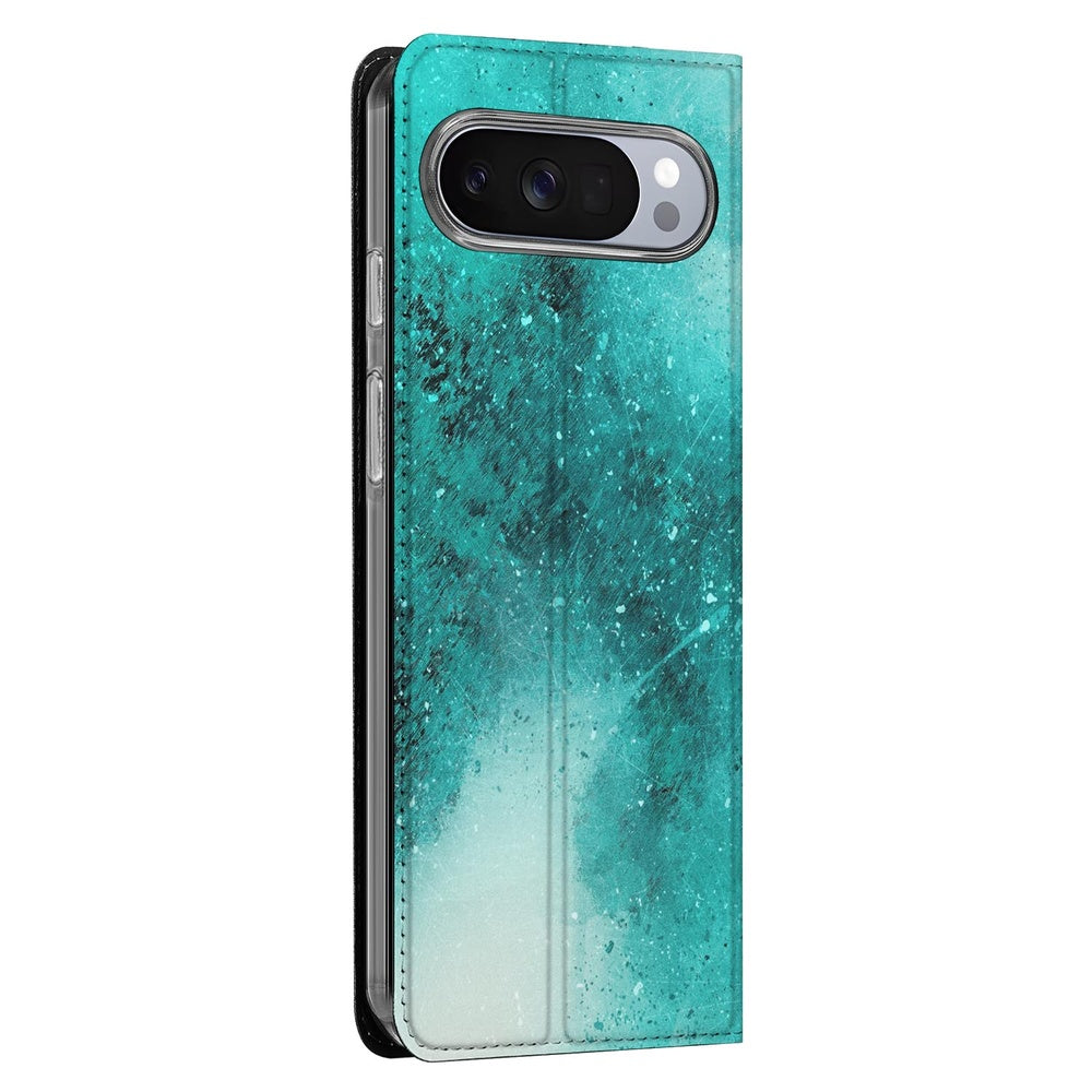 Google Pixel 10 Book Wallet Case Painting Blue aanzicht