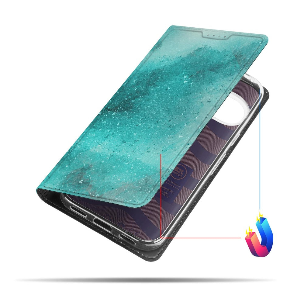 Google Pixel 10 Pixel 10 Pro Book Wallet Case Painting Blue bovenaanzicht