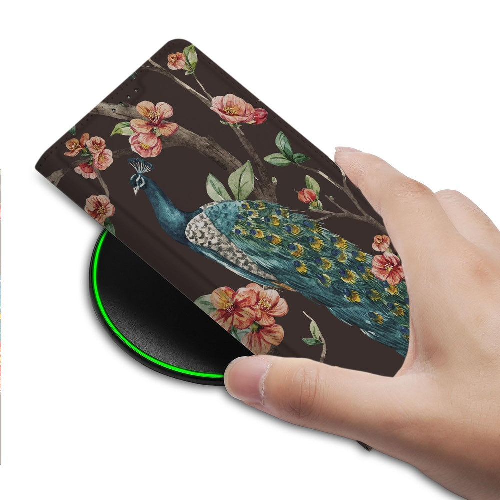 Google Pixel 10 Pixel 10 Pro Book Cover Pauw met Bloemen hand aanzicht