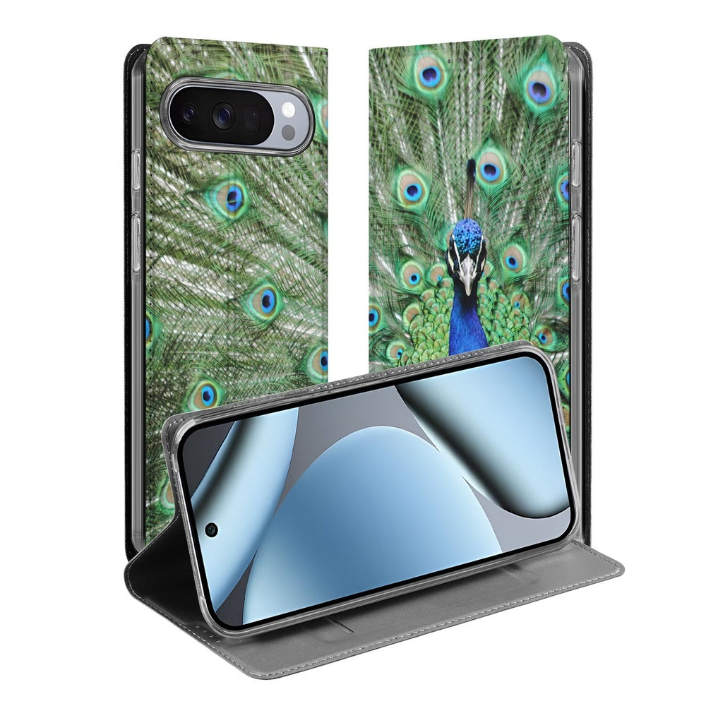 Book Case Google Pixel 10 Pro Pauw design pauwenmotief aanzicht