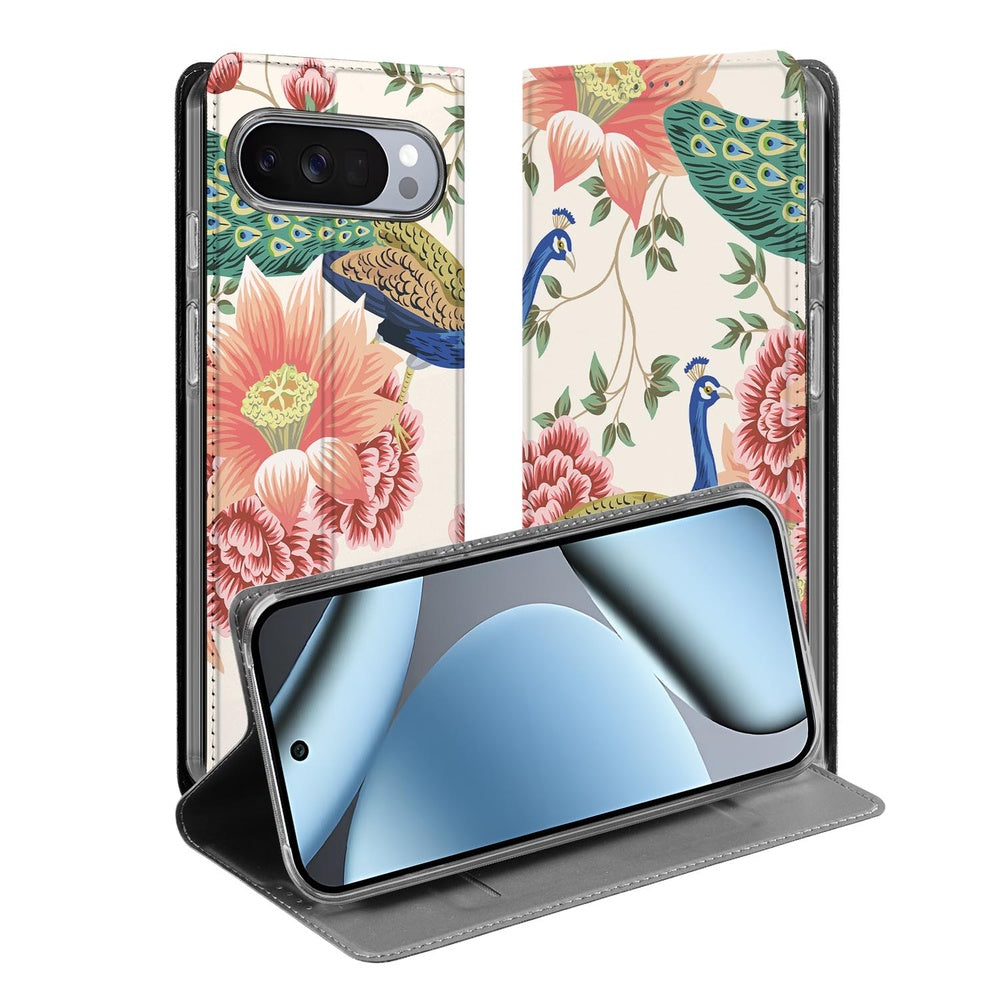 Bookcase Google Pixel 10 | Pixel 10 Pro Pink Peacock designhoes voorkant