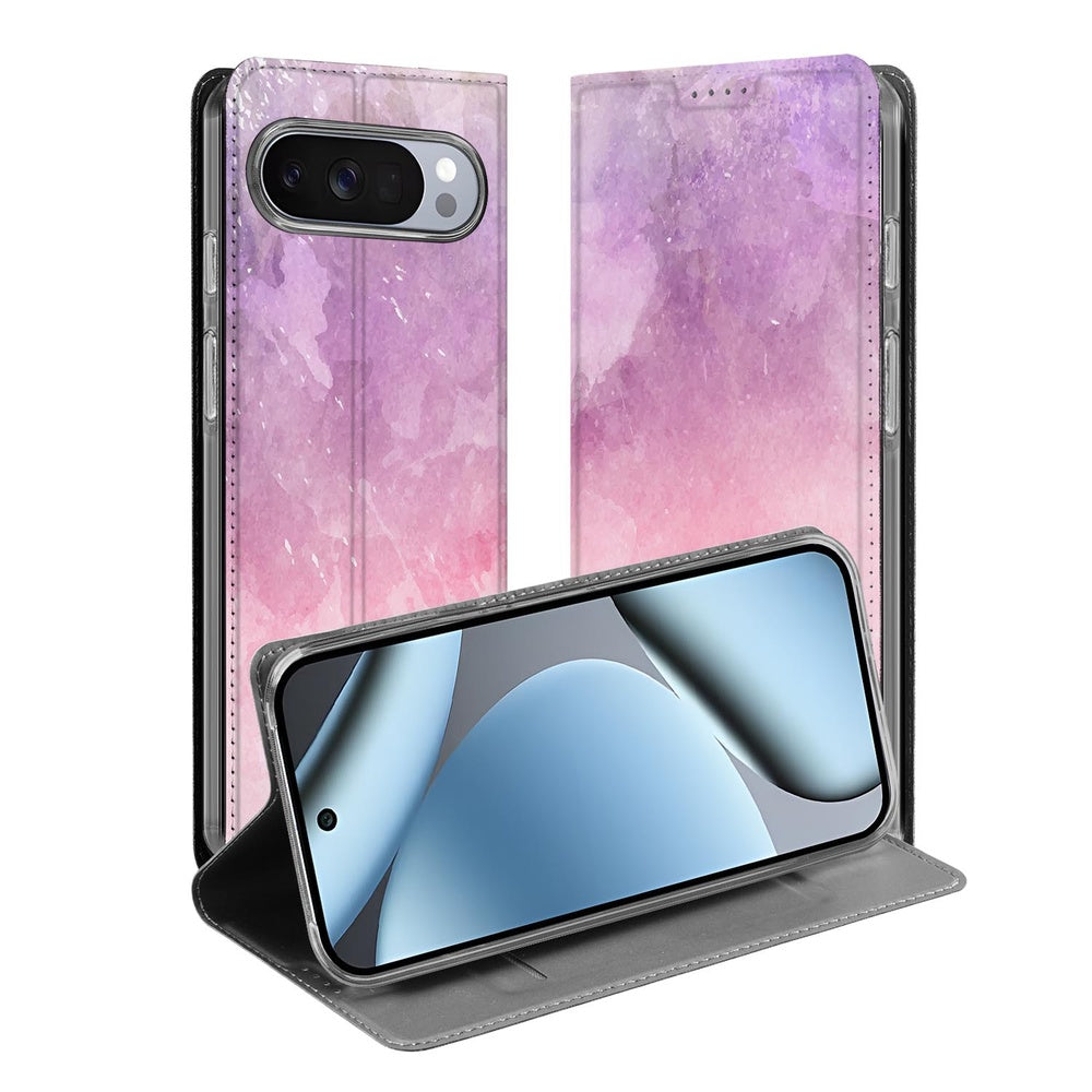 Google Pixel 10 Pixel 10 Pro Book Cover Pink Purple Paint voorkant achterkant