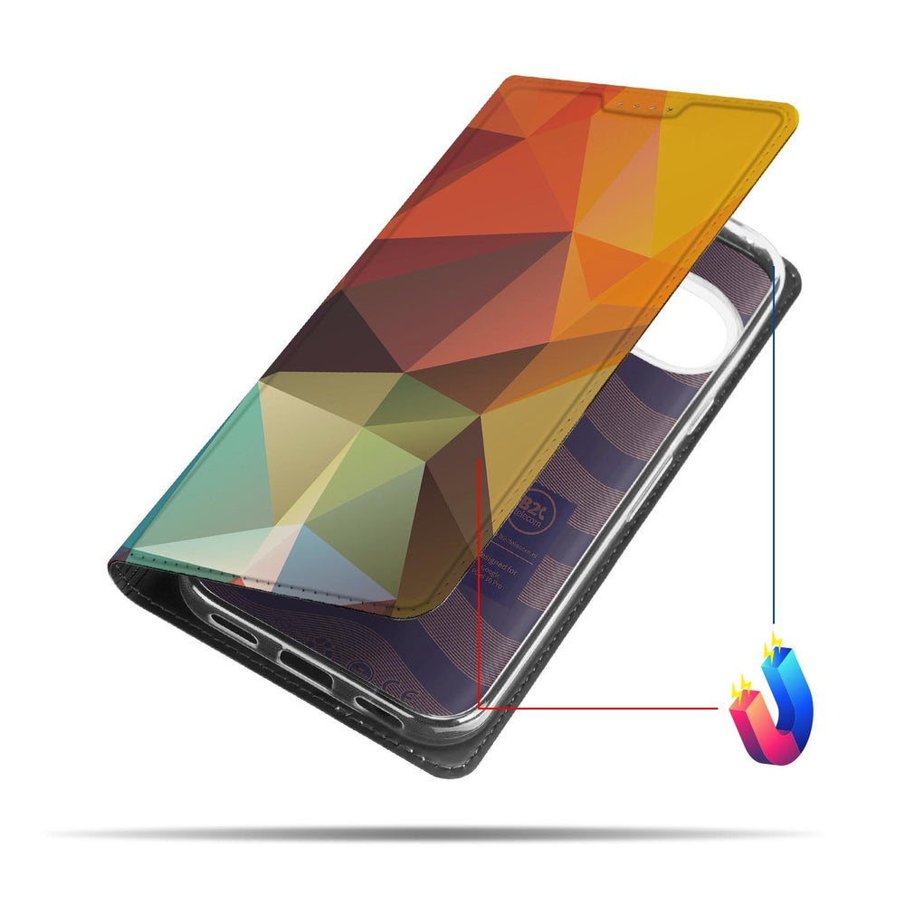 Book Wallet Case Google Pixel 10 Pro Polygon Color cover voorkant kleurrijk design