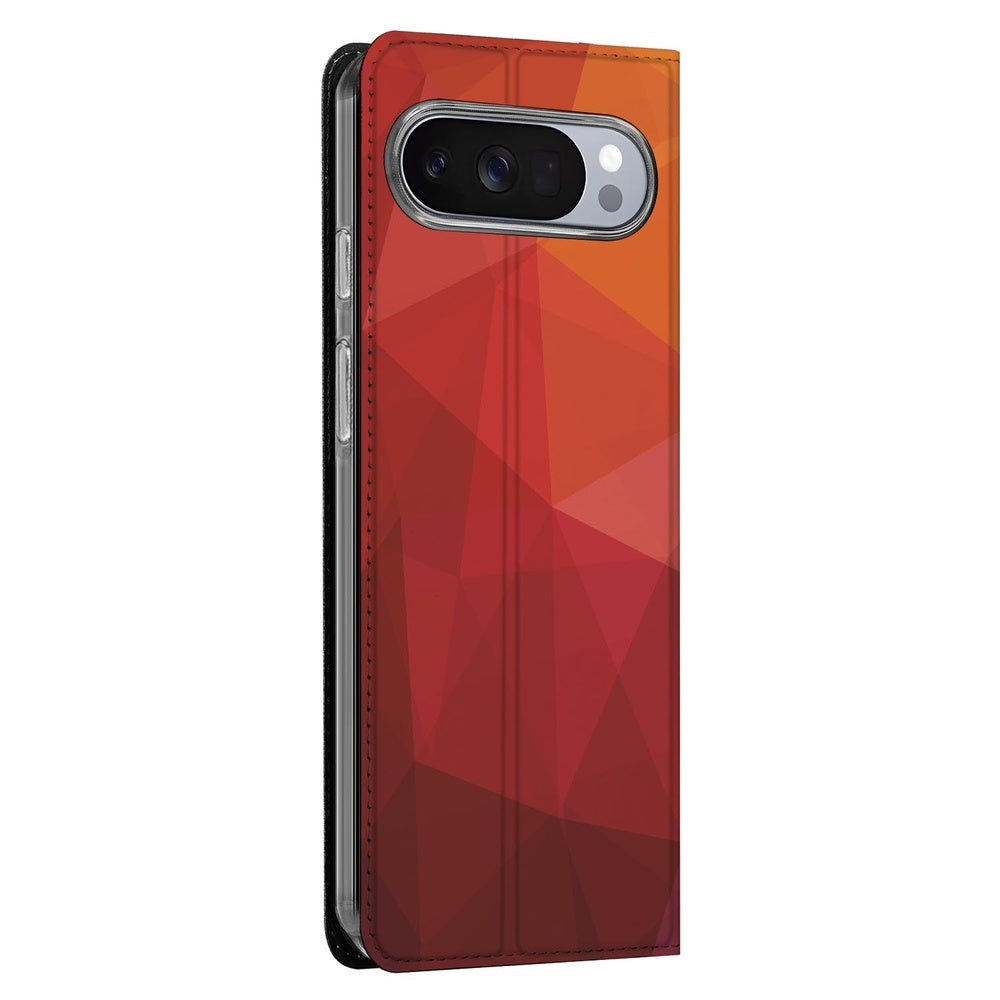Google Pixel 10 Pixel 10 Pro Book Wallet Case Polygon Red zijkant