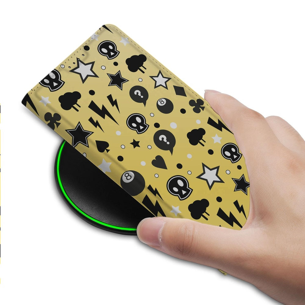 Book Case Google Pixel 10 Pro Punk Yellow design punk yellow aanzicht