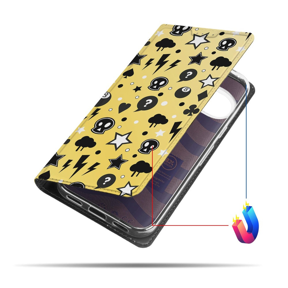 Google Pixel 10 Pro Book Case Punk Yellow flip design